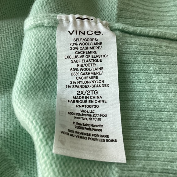 Vince Wool & Cashmere Blend Sweater (Plus Size) 2X - Picture 9 of 11